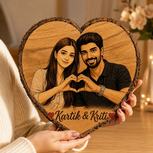 Customized heart wooden slicer